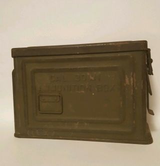Vintage Wwii U.  S.  Ammunition Box Cal.  30 M1 Ammo W/ Crown U S Ordnance Symbol