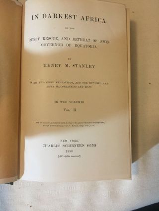 Two Volumes In Darkest Africa Henry M Stanley Vol.  1 and 2 1891 Scribner 6