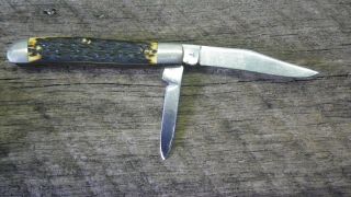 Vintage Kutmaster Utica Ny Usa 2 Blade Folding Pocket Knife Bone Handle