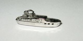 Vintage Sterling Silver Fancy 3 D Yacht Cabin Cruiser Boat Charm