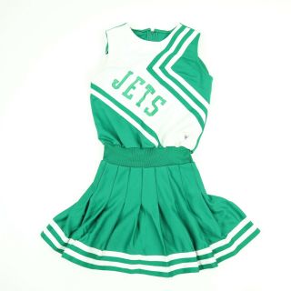 Vintage 90s Jets Cheerleading Uniform Youth Size Large Usa Made Green White