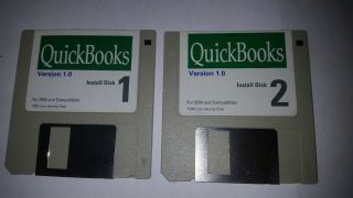 Vintage Ibm Quick Books Quickbooks Version 1.  0 Floppy Disk 3.  5 Dos