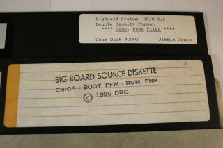 Big Board Source Diskette CBIOS,  Boot CP/M 2.  2 Vintage 1980 8 