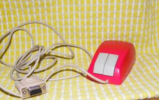 Vintage Red 2 Button Serial Mouse