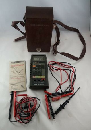 Vintage Fluke D - 804 Multimeter Instructions Beckman Case Probes Electronics