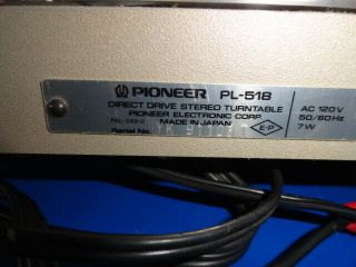 Pioneer PL - 518 direct drive stereo turntable 6