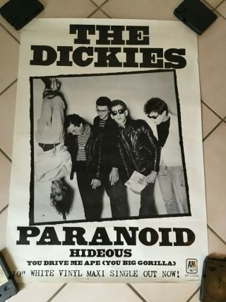 Vintage / Reprint The Dickies Paranoid Promo Poster Uk By Damage Goods