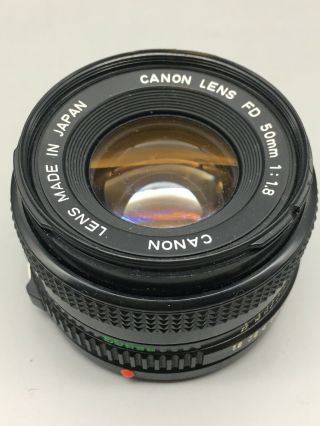 Vintage Canon Fd 50mm 1:1.  8 50mm Camera Lens - Fast Ship D29