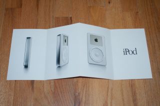 2001 Vintage Apple " Say Hello To Ipod " Fold Out Sales Brochure