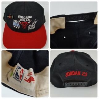 Vintage 90s Chicago Bulls Michael Jordan Mvp Snapback Hat Cap Nba Basketball