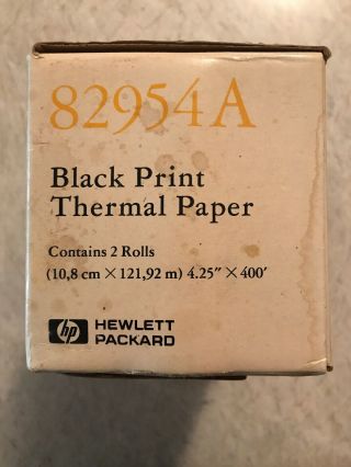 HP Hewlett - Packard 82954A Black Print Thermal Paper.  2 rolls Vintage NOS 2