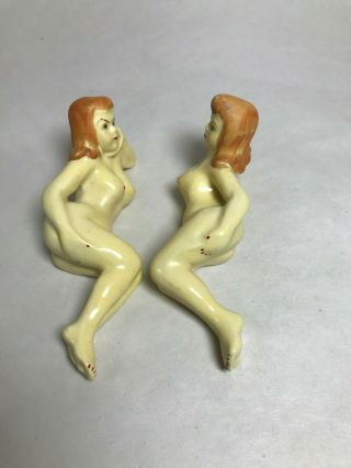 Vintage Ceramic Salt & Pepper Shakers Nude Women Japan