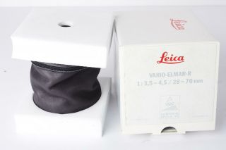 Leica olympic Vario - Elmar - R 28 - 70mm 1:3.  5 - 4.  5 vintage box only,  pouch 5