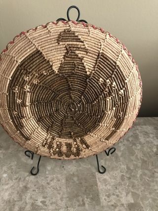 Vintage Hand Woven Basket/plate 12”Eagle Motif 2
