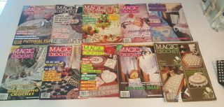 10 Magic Crochet Magazines Vtg - 1980 