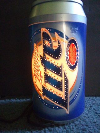 Vtg 2001 Miller Lite Beer Can Motion Light Man Cave Lamp 10 "
