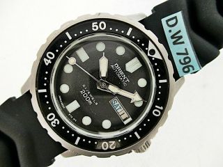 Vintage Chunky Orient Diver Day Date Auto 46939860 Ca Ss Midsize Dw796 Watch $1