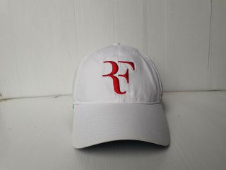 Vintage Roger Federer Nike Cap Hat White Tennis Red Logo Adjustable