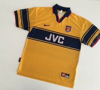 Arsenal Fc 1997/98 Away Football Shirt L Nike Vintage Soccer Jersey Gunners