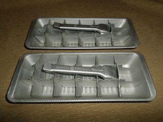 2 Vintage Ge General Electric Redi - Cube 16 Cube Aluminum Ice Tray Icecube