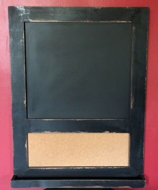 Large Rustic Country Vintage Black Board / Chalk Board & Cork Hanging Sign Decor