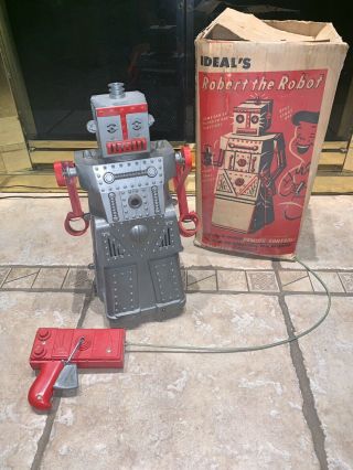 Vintage 1959 Ideal Toys Robert The Robot Plastic Remote Control Toy Version 3