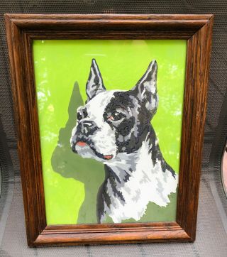 Vintage Boston Terrier Dog Paint By Numbers Painting Picture Set Wall Art 3