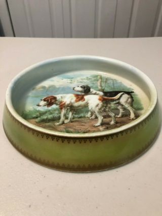 Vintage Ceramic Dog Feeding 7.  5 " Bowl