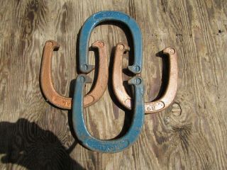 Vintage Set Of 4 Royal Pitching Horseshoes St.  Pierre Worcester Mass 2 - 1/2 Lbs