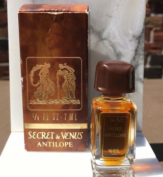 Vintage Secret De Venus Antilope Weil Bath And Body Perfume Oil 1/4 Fl Oz