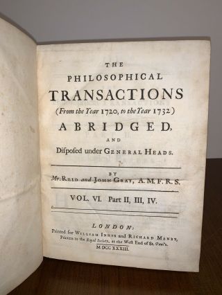 Philosophical Transactions Of The Royal Society,  Volume Six,  1733