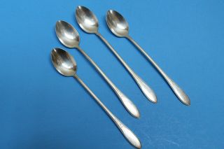 4 Vintage Wm Rogers Mfg Co 1938 Pickwick Silverplate Flatware Iced Tea Spoons