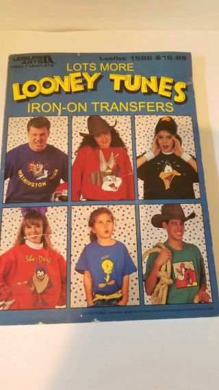 Vintage Leisure Arts Looney Tunes Iron - On Transfers Book Crafts Bugs Bunny 2