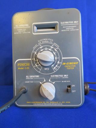Vintage Paco In - Circuit Capacitor Tester - Model C - 25