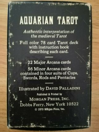 The Aquarian Tarot Morgan Press Vintage Replacement Deck Cards Medieval 1970 5