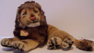 Steiff Leo Lion Vintage Mohair With Tag Germany Animal
