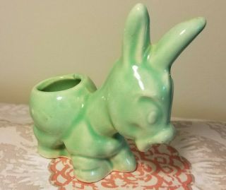 Shawnee Art Pottery Green Donkey Planter Vintage -
