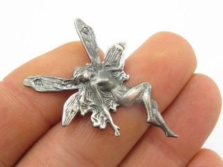 Vintage Sterling Silver 925 Fairy Brooch Pin