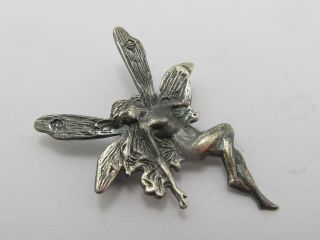 Vintage Sterling Silver 925 Fairy Brooch Pin 3