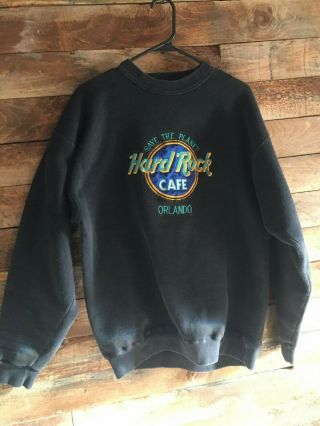Vintage Hard Rock Cafe Large Black Sweatshirt Save The Planet Key West