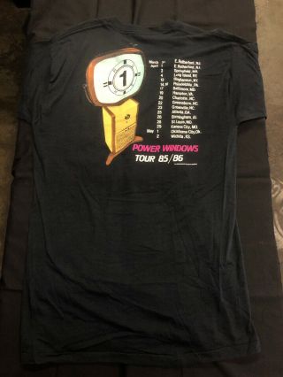 Vintage Rush Power Windows Concert Tour Shirt 85 - 86 4