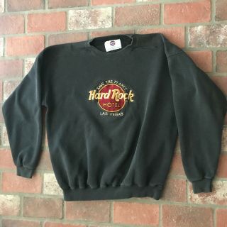 Hard Rock Hotel Las Vegas Size Xl Faded Black Sweatshirt Vintage