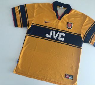 Arsenal Fc 1997/98 Away Football Shirt Xl Soccer Jersey Vintage Nike Gunners