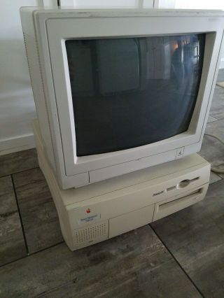 Vintage Apple Computer Powermac Power Macintosh 7500/100 Mac With Monitor