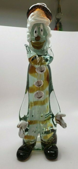 Vintage Murano Style Studio Art Glass Clown