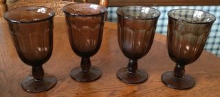 4 Vintage Noritake Provincial Water Ice Tea Goblets Coffee Brown