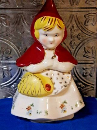 Victorian Trading Co Little Red Riding Hood Fairy Tale Ceramic Cookie Jar Vtg.