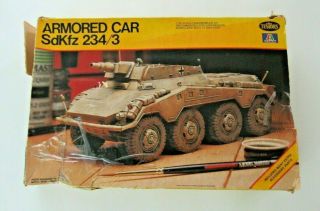 Vintage Italeri Testors Armored Car Sdkfz 234/3 Tank 1/35 Scale Model Kit