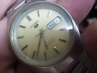 vintage retro gents seiko 5 automatic watch inc strap 6309 - 8210 spare 5