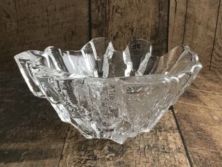 Mats Jonasson Maleras Crystal Bowl Ice Sculpture Design Clear Vintage Sweden